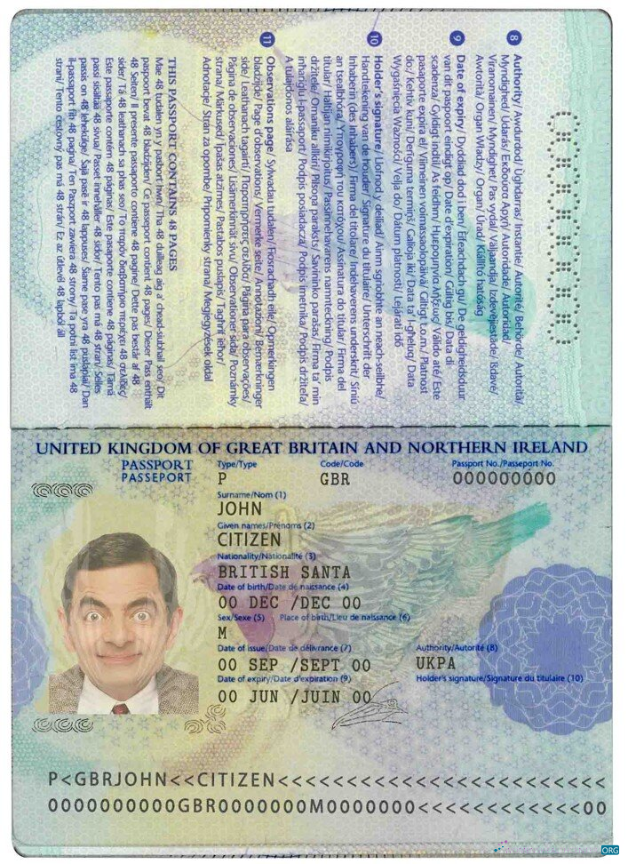 Download United Kingdom passport template in PSD format, fully editable, 2006 2010 Photoshop template